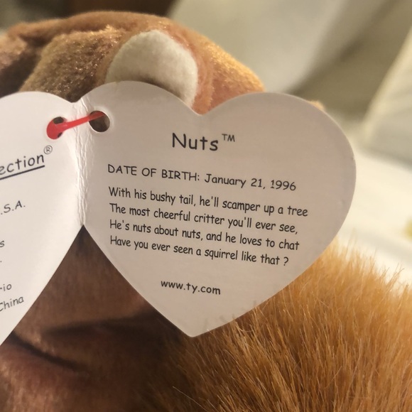 “Nuts” TY Beanie Baby, Brown Squirrel, Vintage Collectible 1996 - Picture 9 of 13